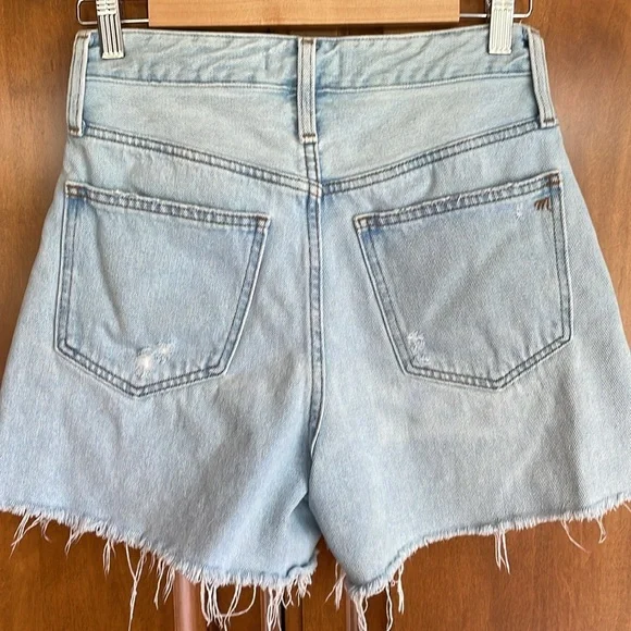 MADEWELL “The Momjean Short” Distressed High Rise Denim Shorts Size 26 EUC! - Picture 7 of 8